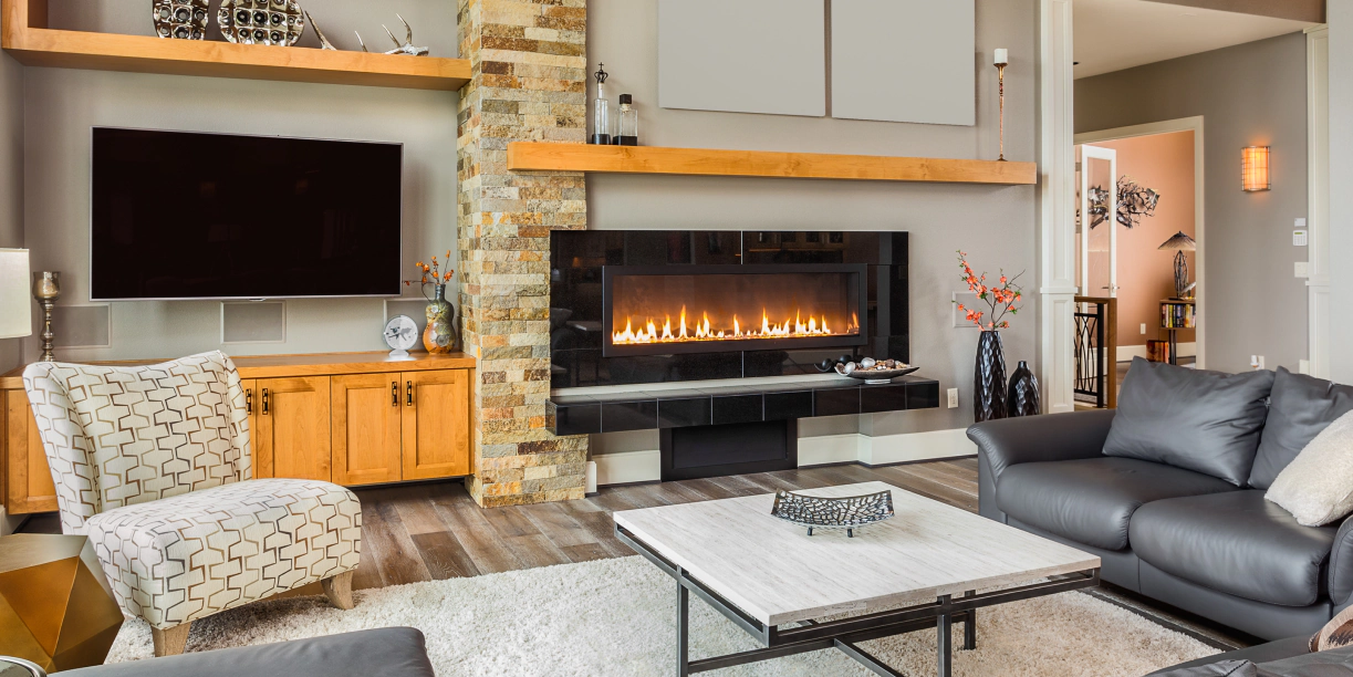 horizontal fireplace